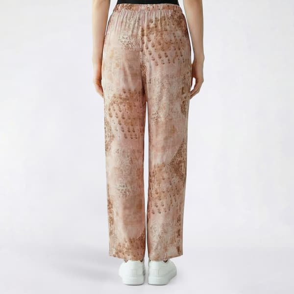 Juniors Pink Rose Printed Wide Leg Drawstring Pant