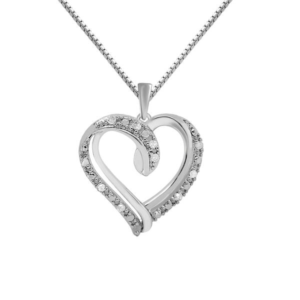 1/10ctw. White Diamond Heart Pendant - image 