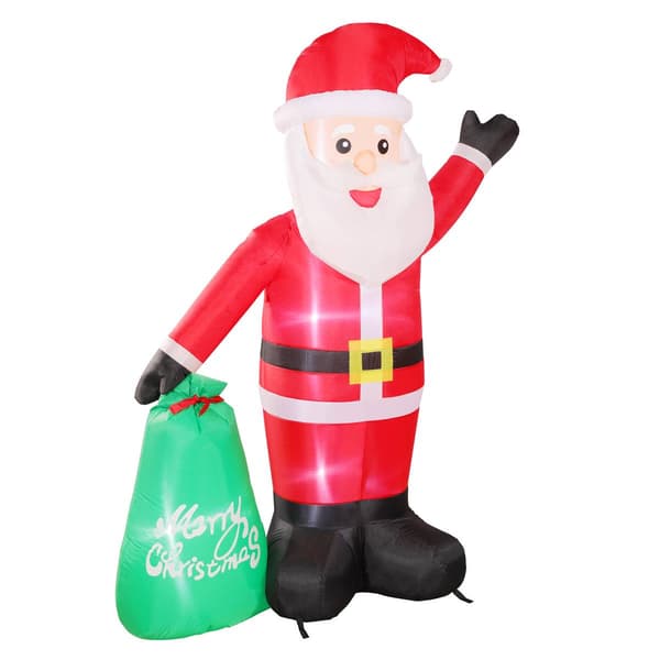 Puleo International 6ft. Lighted Blow-Up Inflatable Santa Claus