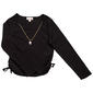 Girls (7-16) Dream Girl Side Cinch Top w/ Panda Necklace - image 1