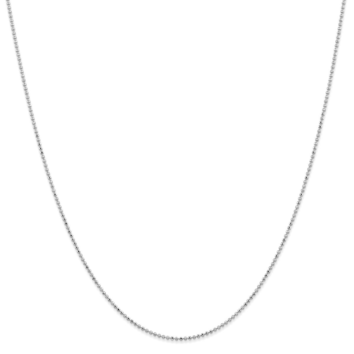 Gold Classics™ 1.2mm. White Gold Diamond Cut Bead Necklace