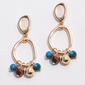 Ashley Cooper(tm) Gold-Tone Teal Bead Ring Drop Earrings - image 1