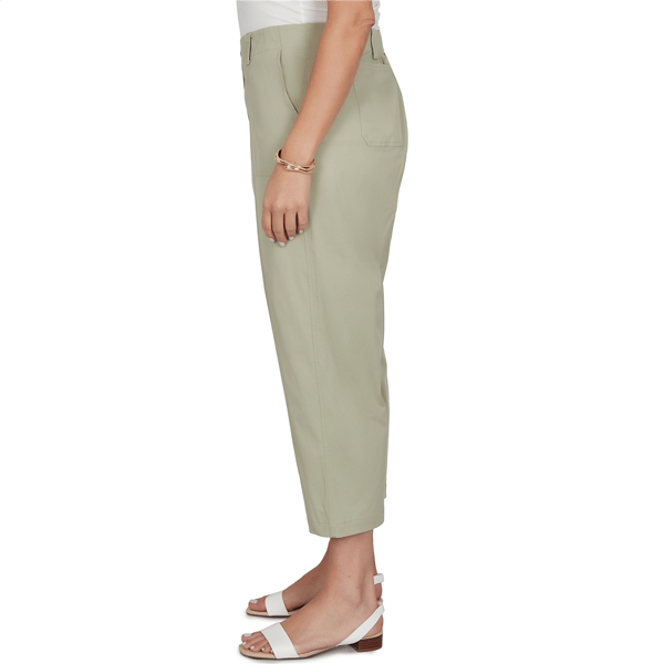 Plus Size Hearts of Palm Bloom Service Solid Fine Twill Pants