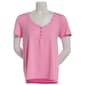 Womens Jessica Simpson Short Sleeve Solid Henley Pajama Tee - image 1