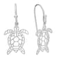 Athra Sterling Silver Laser Cut Turtle Drop Earrings - image 1