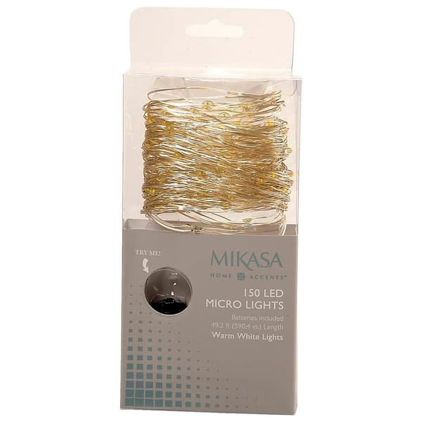 Mikasa 50ft.150 Light Soft White LED Micro String Lights Boscov's