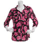 Womens Emily Daniels 3/4 Sleeve Floral Button Front Blouse - image 1