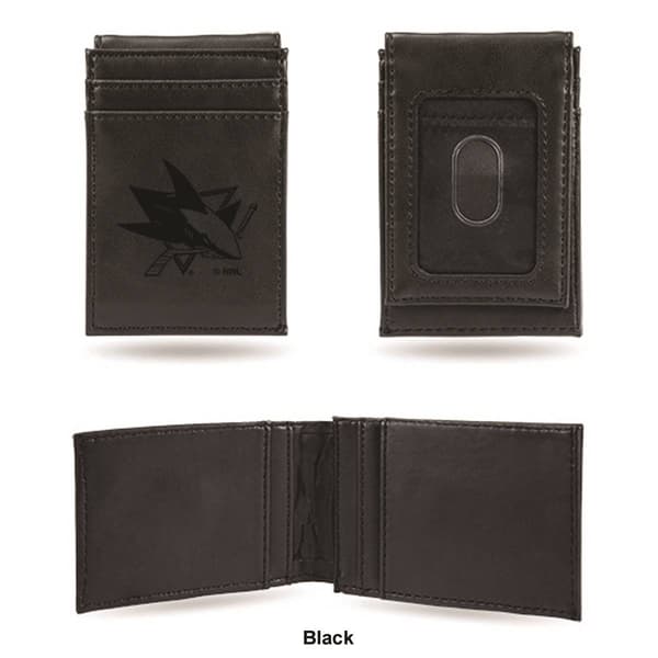 Mens NHL San Jose Sharks Faux Leather Front Pocket Wallet