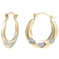 10kt. Yellow Gold Small Hoop Earrings w/ Hearts - image 1