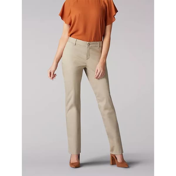 Womens Lee(R) Wrinkle Free Solid Relaxed Pants - Flax - image 