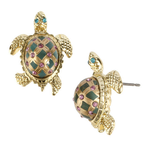 Betsey Johnson Turtle Stud Earrings - image 