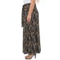 Plus Size NY Collection Tie Waist Brown Wave Maxi Skirt - image 3
