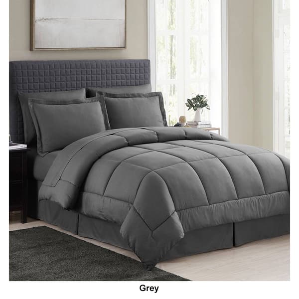 Sweet Home Collection 8pc. Checkered All Season Bed-in-A-Bag Set - image 