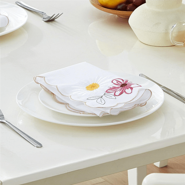 Threadmade Sunflower and Daisies Napkins - Set of 4
