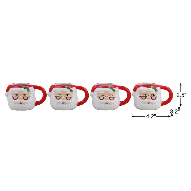 Mr. Christmas Santa Espresso Mugs - Set of 4