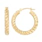 Evergold 14kt. Gold over Resin 20mm Diamond Cut Hoop Earrings - image 1