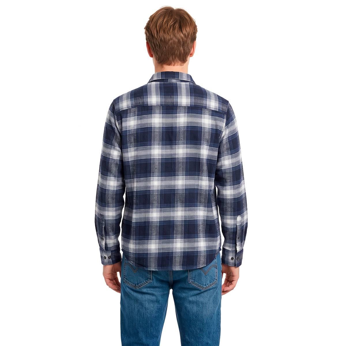 Young Mens Architect® Jean Co. Flannel Shirt - Navy/Blue