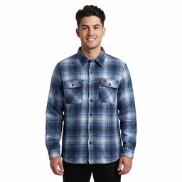 Mens Mountain Ridge Flannel Jacket - Chambray Blue