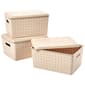 Core Home 3pk. Wheat Storage Basket Bin Set with Lids - image 1