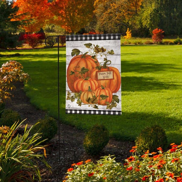 Briarwood Lane Happy Fall Y''all Pumpkin Farmhouse Garden Flag