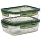 Famous Brand Set of 2 35.6oz. Rectangle Glass Containers - Sage - image 1