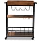 Baxton Studio Cerne Mobile Metal Bar Cart with Wine Bottle Rack - image 6