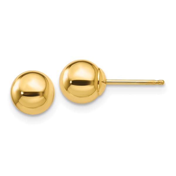 Gold Classics&#40;tm&#41; 14kt. Gold 6mm 3D Ball Stud Earrings - image 