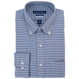 Mens Preswick & Moore Oxford Dress Shirt - Navy/Yellow