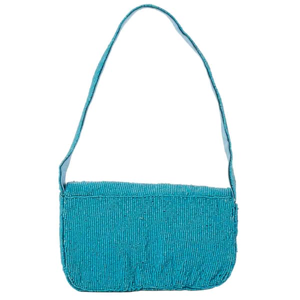 SOL and MER Beaded Flamingo Baguette Shoulder Bag