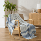 Palm Aire Charleston Blue/White Stripe Cotton Throw Blanket - image 1