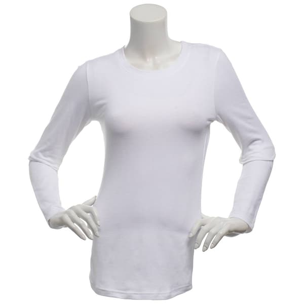 Juniors Aveto Everyday Basic Long Sleeve Crew Neck Tee