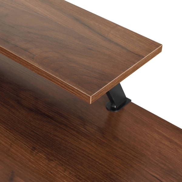 Techni Mobili L-Shape Industrial Desk w/ Storage Shelves