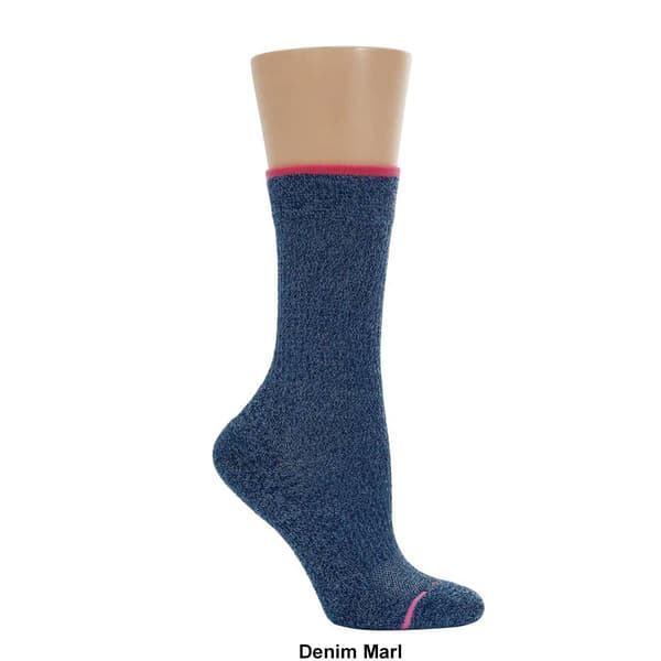 Womens Dr. Motion Plain Knit Crew Socks