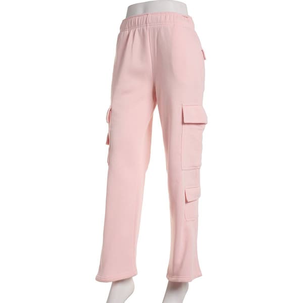 Juniors Derek Heart Cargo Pocket Wide Leg Fleece Lined Sweatpants - image 