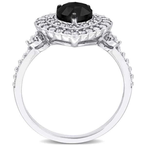 Sophia B 1 1/4ctw. Black & White Heart-Rose Cut Diamond Ring