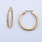 Gloria Vanderbilt Crystal Inside & Out Gold Hoops - image 1