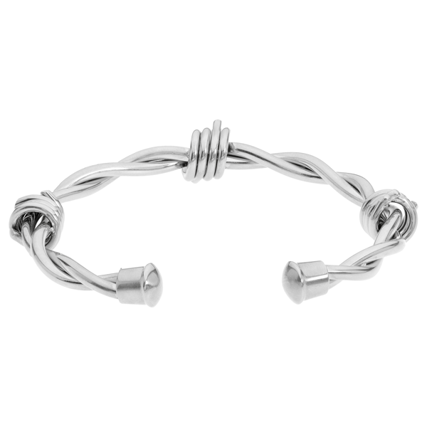 Mens Lynx Stainless Steel Barb Wire Cuff Bangle Bracelet