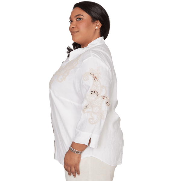 Plus Size Alfred Dunner Natural Wonder Paisley Casual Button Down