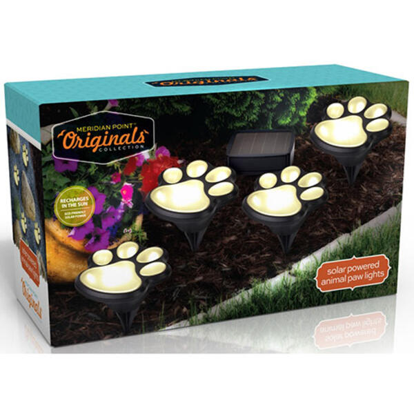 4pc. Solar Paw Print Path Lights - image 