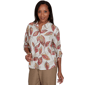 Womens Alfred Dunner Union Square Roll Tab Sleeve Leaf Blouse - image 3