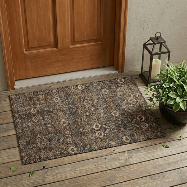 HomeRoots Chocolate Tribal Washable Indoor Outdoor Accent Rug - image 