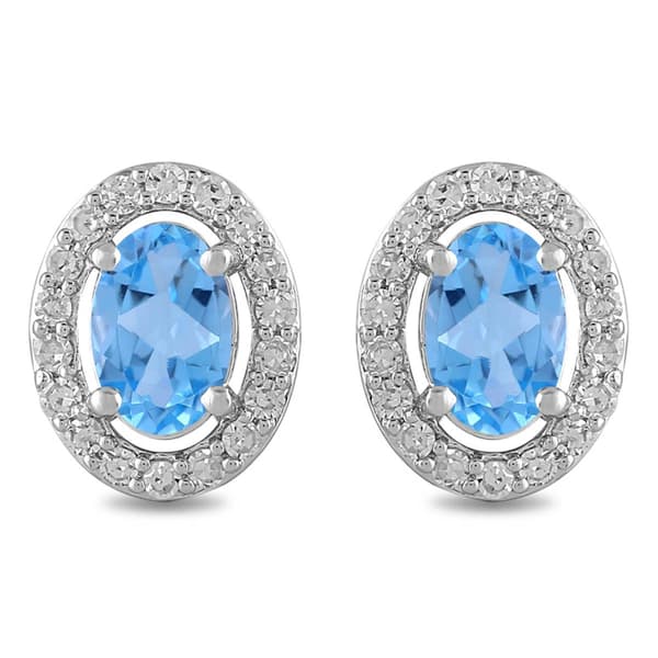 Nova Star(R) Silver-Sterling 1/4ctw. Lab Grown Diamond Earrings - image 