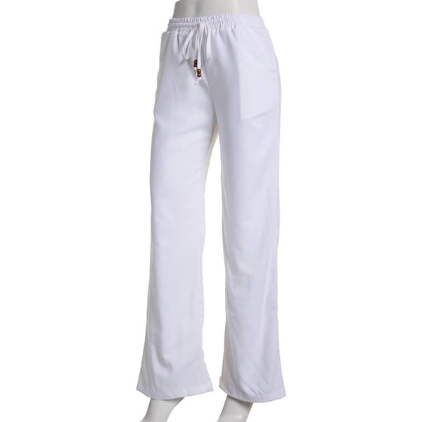 Juniors Love Tree Linen Beaded Drawstring Pants