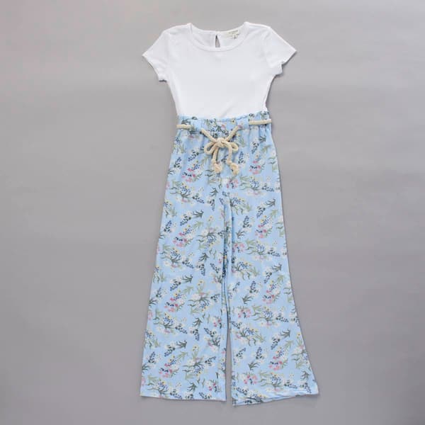 Girls (7-16) No Comment Floral Paperbag Waist Jumpsuit - image 