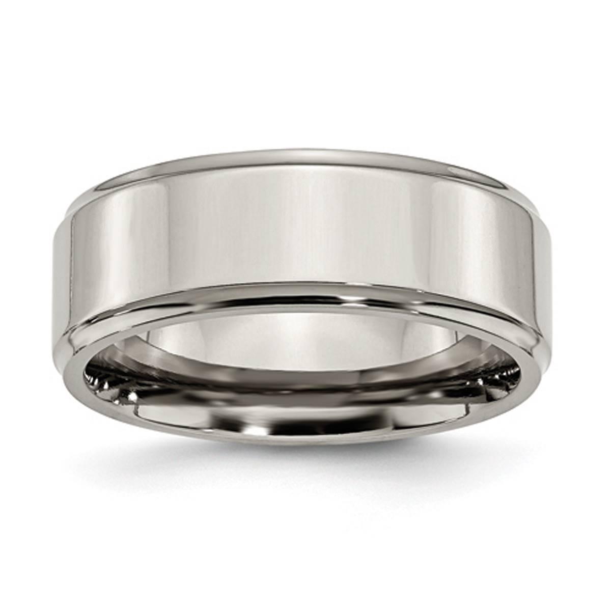 Mens Endless Affection™ Ridged Edge Engravable 8mm...
