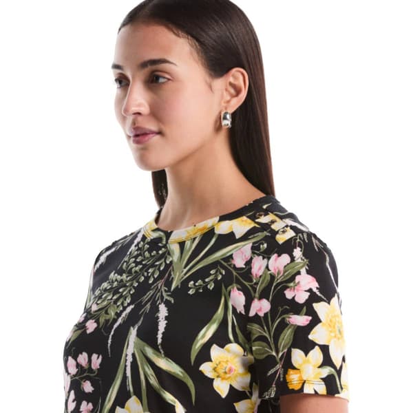 Womens Rafaella® Short Sleeve Floral Garden Blouse