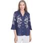 Petite Alfred Dunner Nantucket Embroidery Floral Button Front - image 1