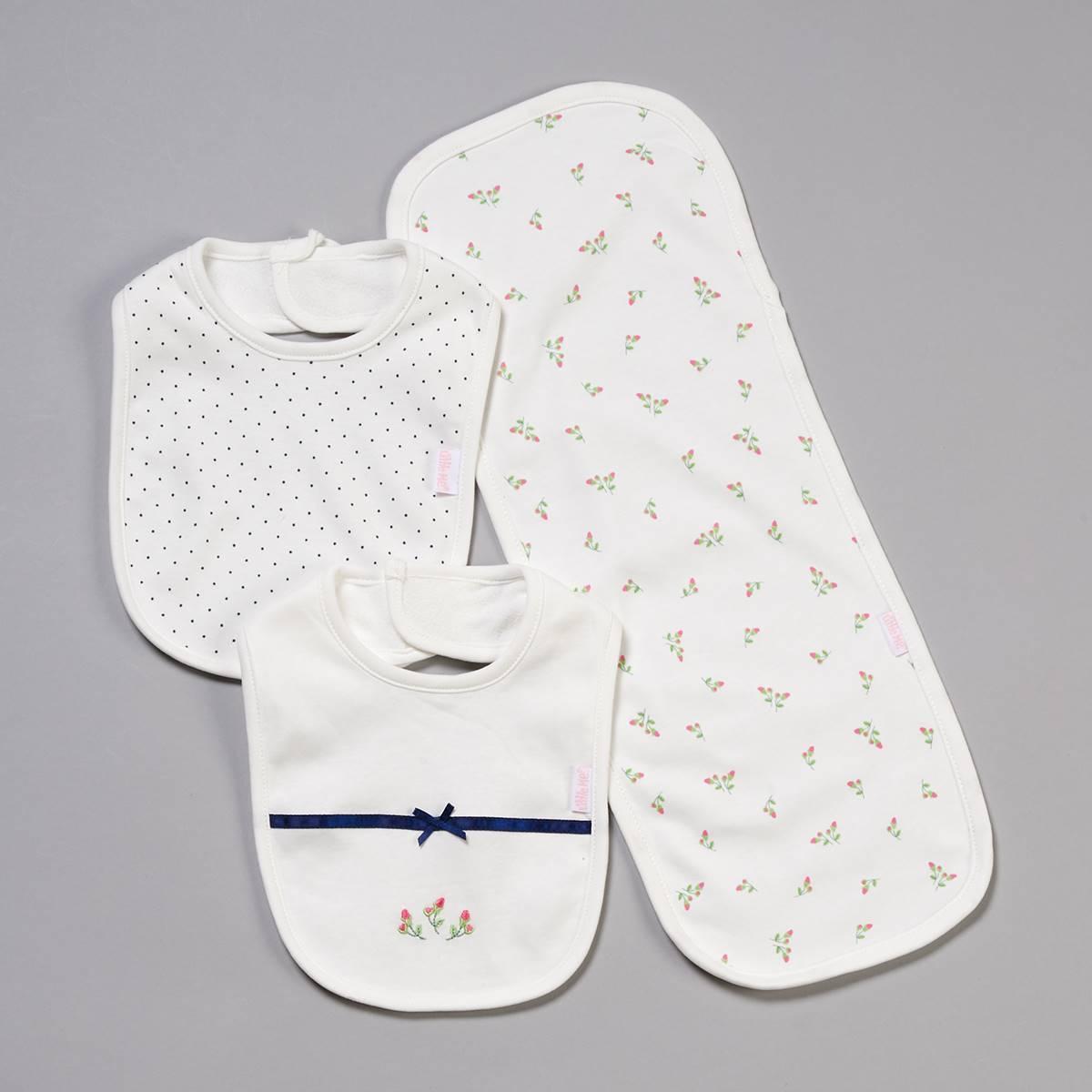 Baby Girl Little Me® Rosebud Bib & Burp Cloth Set