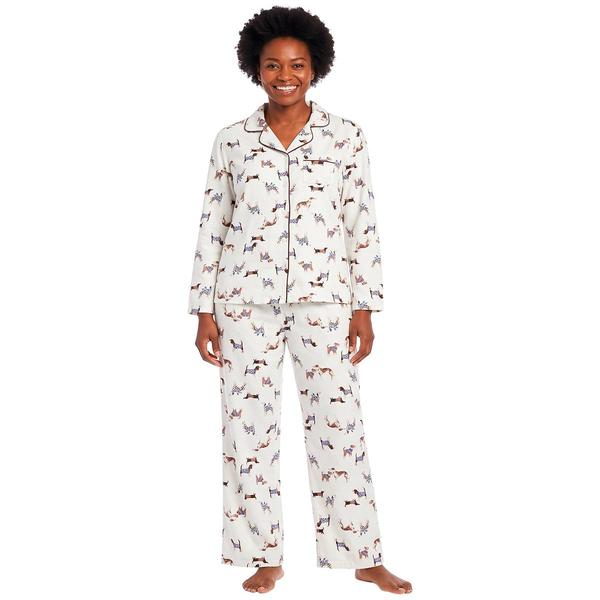 Womens Laura Ashley(R) Cotton Interlock Dog Pajama Set - image 