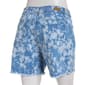 Womens Bleu Denim Denim Floral Stamp Shorts w/Fray Hem - image 3